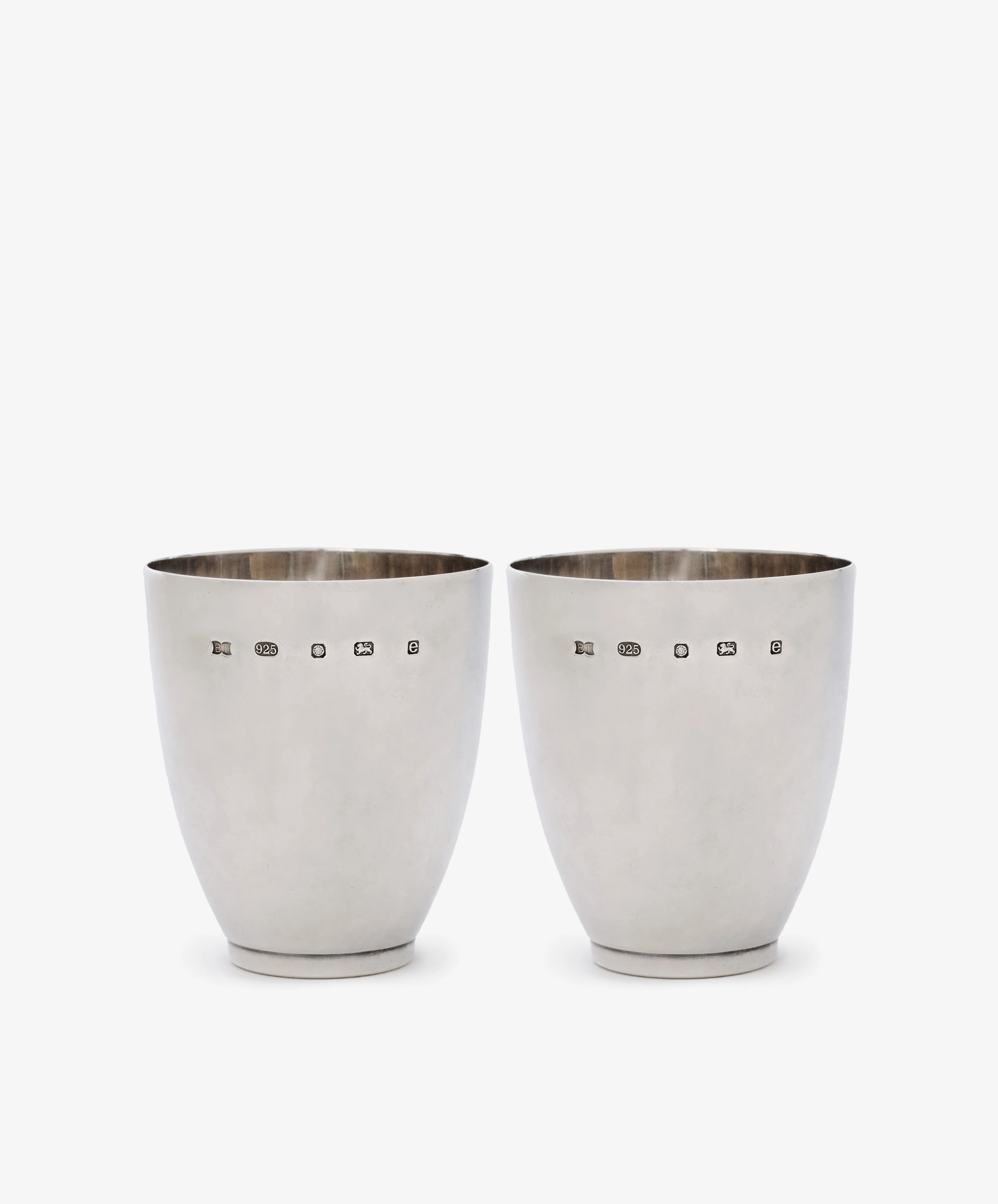 Vintage Pair of Silver Beakers - Image 2