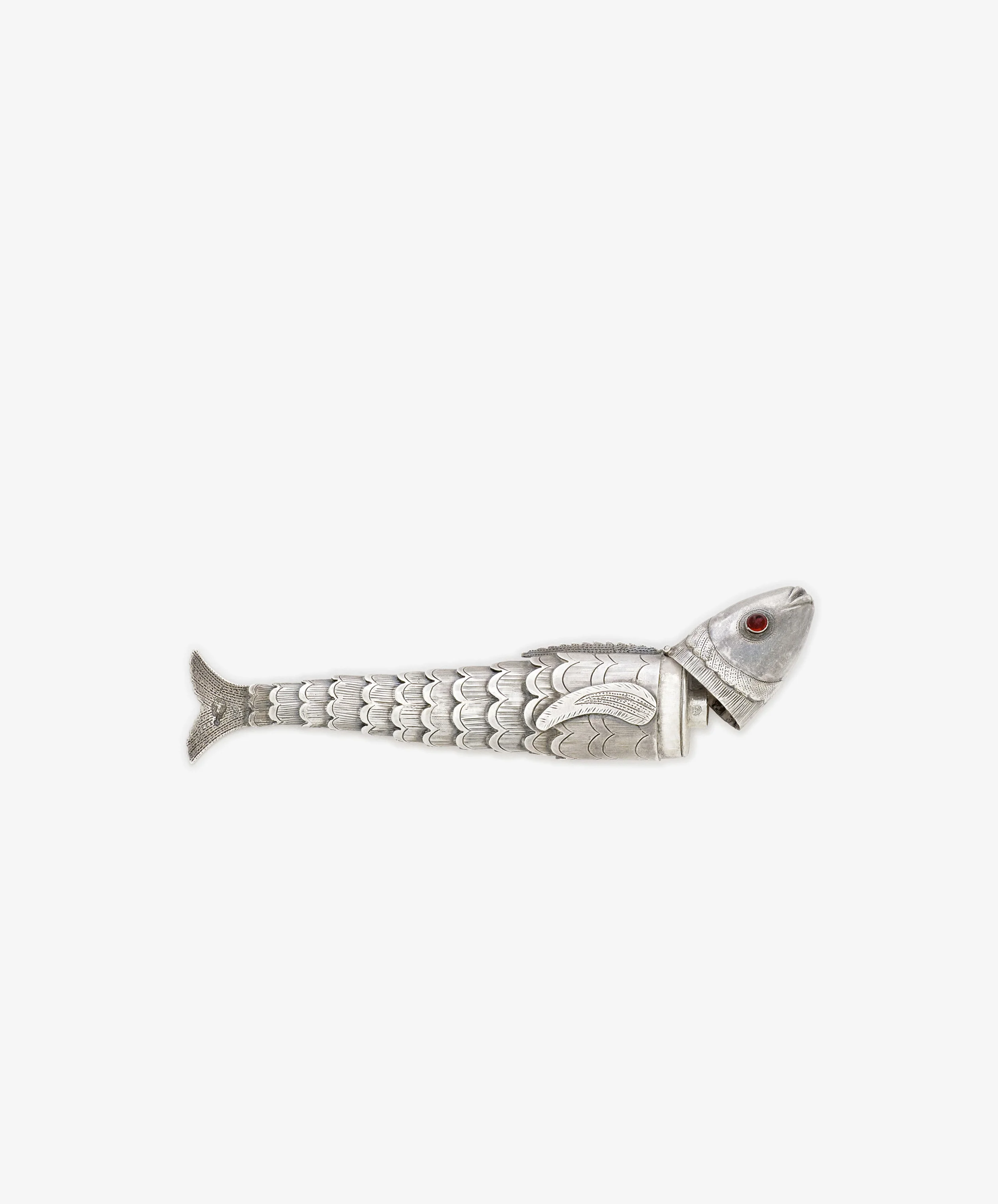Vintage Silver Articulating Fish - Image 2